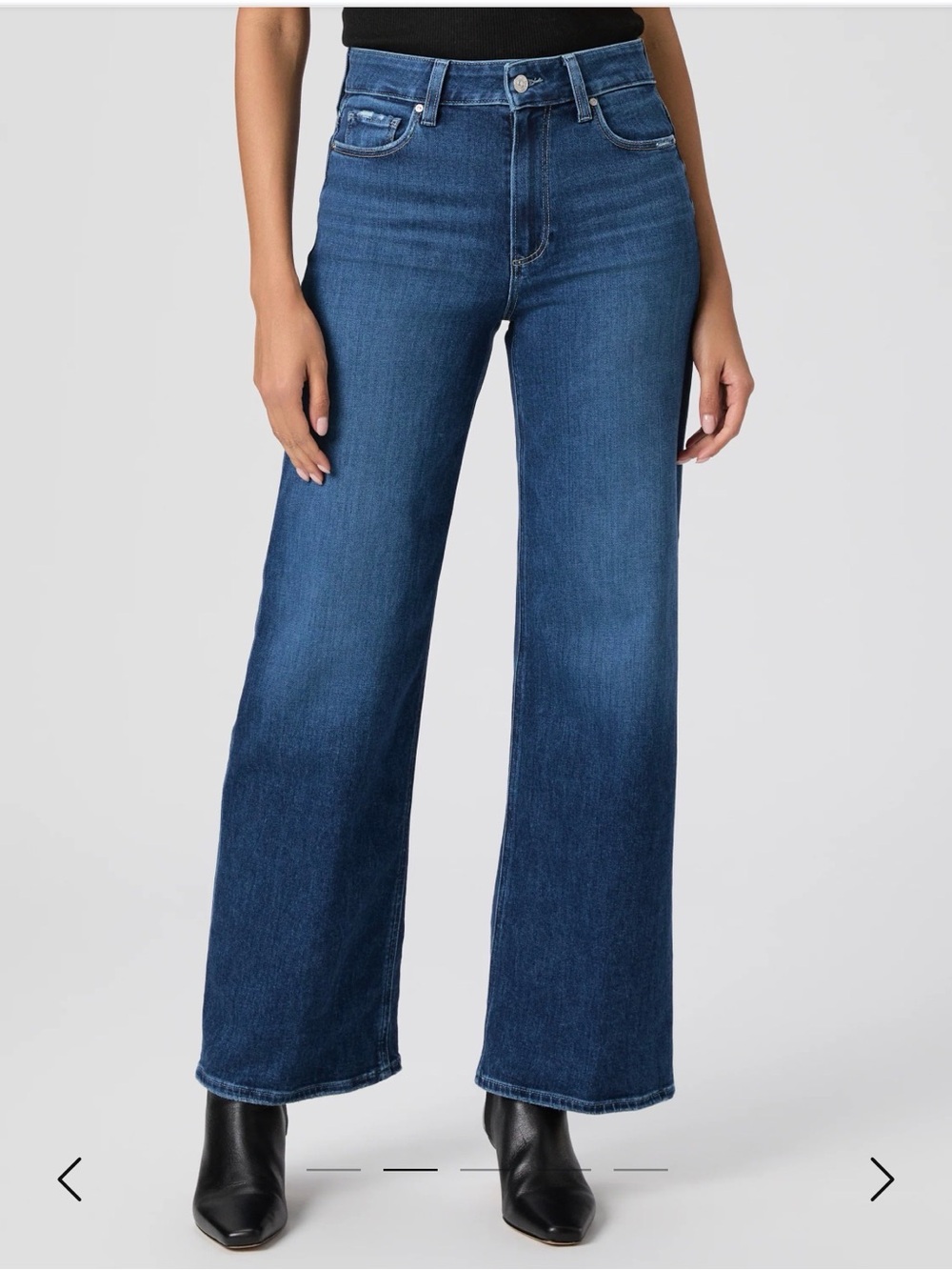 PAIGE Anessa 31’m Blue High-Rise Wide Leg Jeans